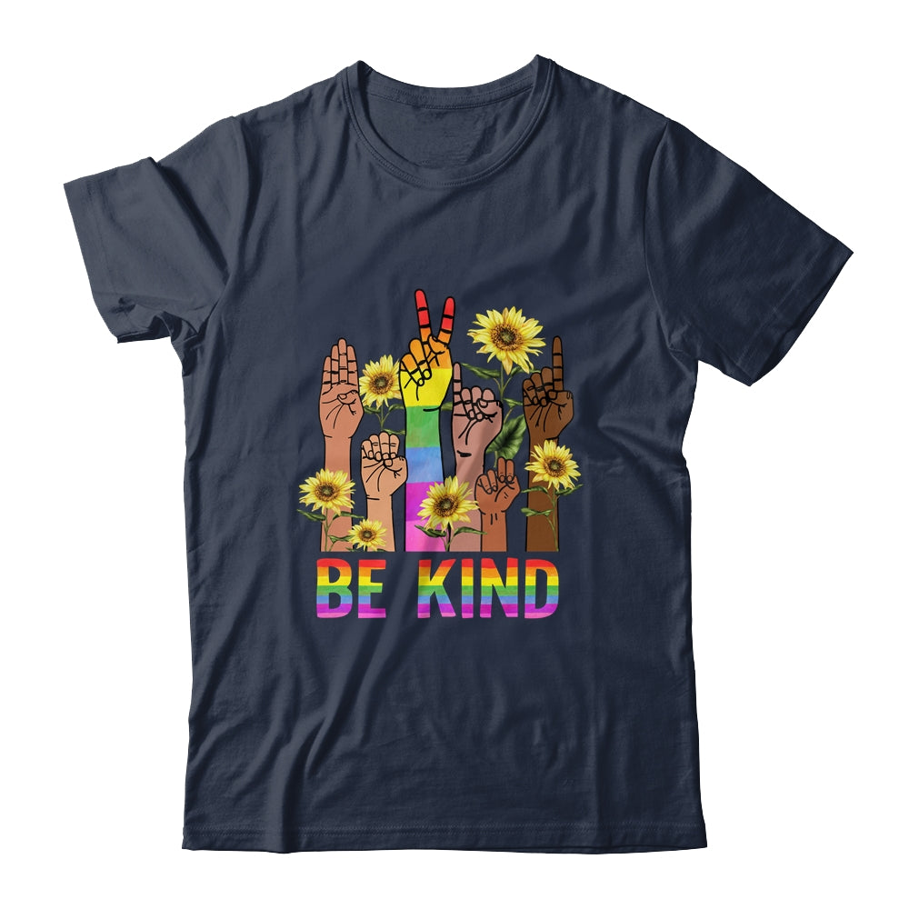 Be Kind Sign Language Hand Talking LGBT Flag Gay Pride Shirt & Tank Top | siriusteestore