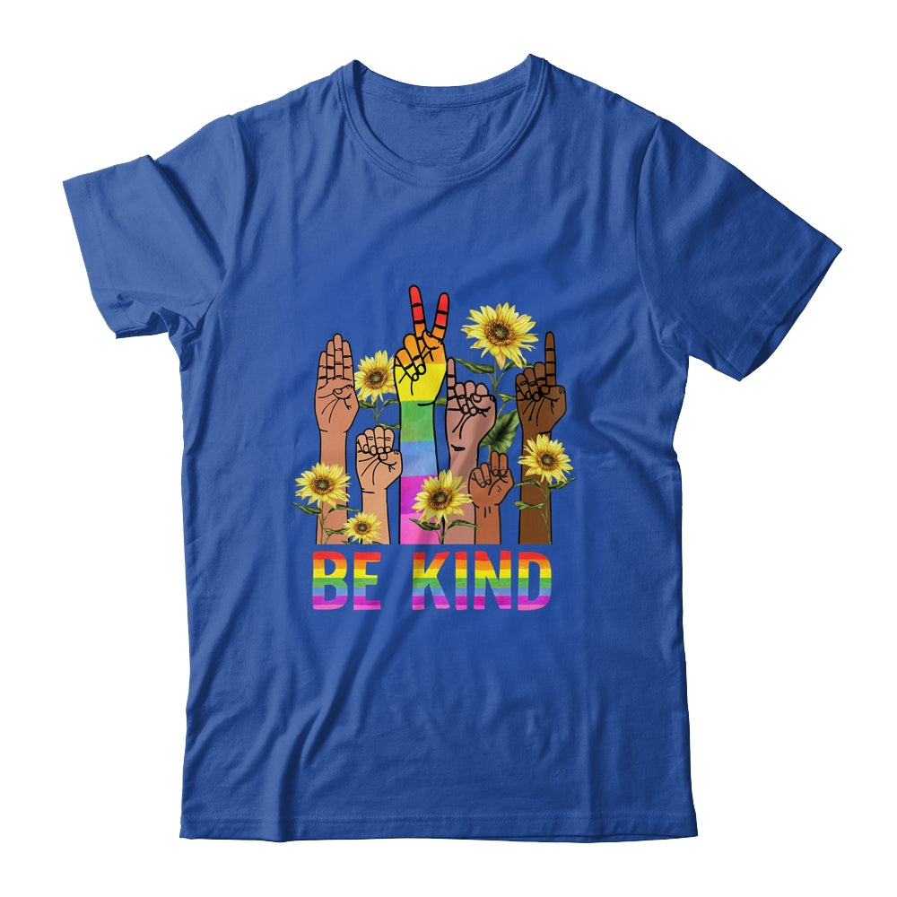 Be Kind Sign Language Hand Talking LGBT Flag Gay Pride Shirt & Tank Top | siriusteestore