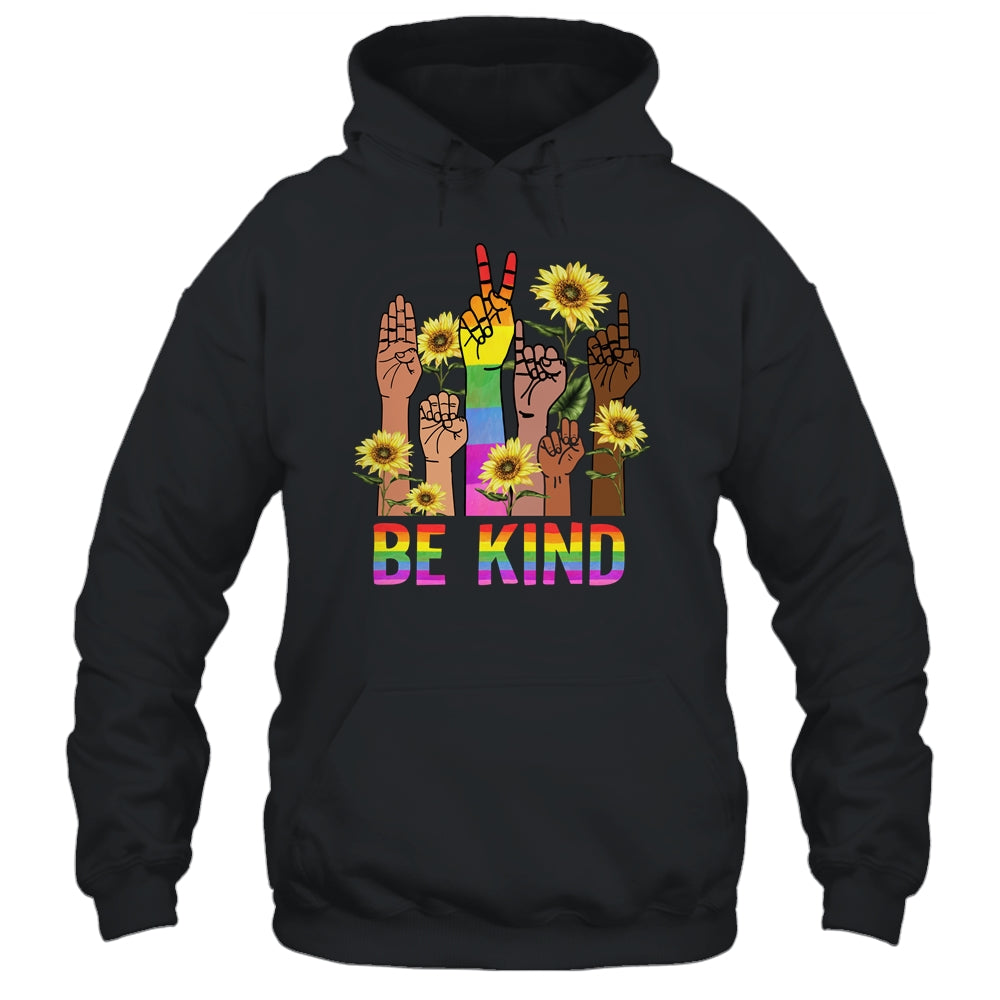 Be Kind Sign Language Hand Talking LGBT Flag Gay Pride Shirt & Tank Top | siriusteestore