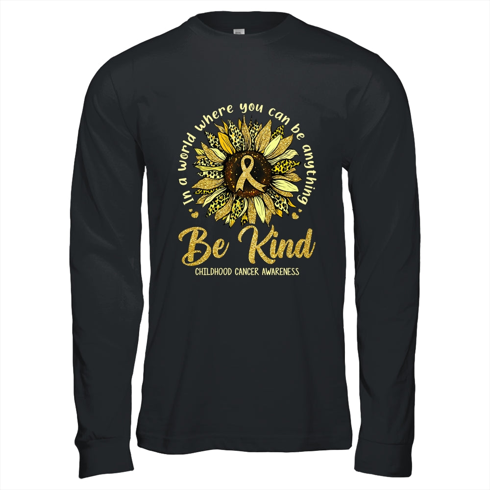 Be Kind Sunflower Gold Childhood Cancer Awareness Ribbon Shirt & Hoodie | siriusteestore