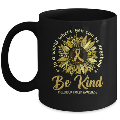 Be Kind Sunflower Gold Childhood Cancer Awareness Ribbon Mug | siriusteestore