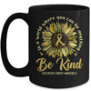 Be Kind Sunflower Gold Childhood Cancer Awareness Ribbon Mug | siriusteestore