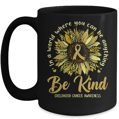 Be Kind Sunflower Gold Childhood Cancer Awareness Ribbon Mug | siriusteestore