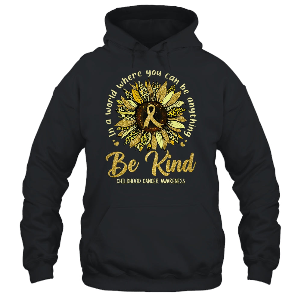 Be Kind Sunflower Gold Childhood Cancer Awareness Ribbon Shirt & Hoodie | siriusteestore