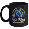 Be Kind We Wear Blue And Yellow Down Syndrome Awareness Mug | siriusteestore