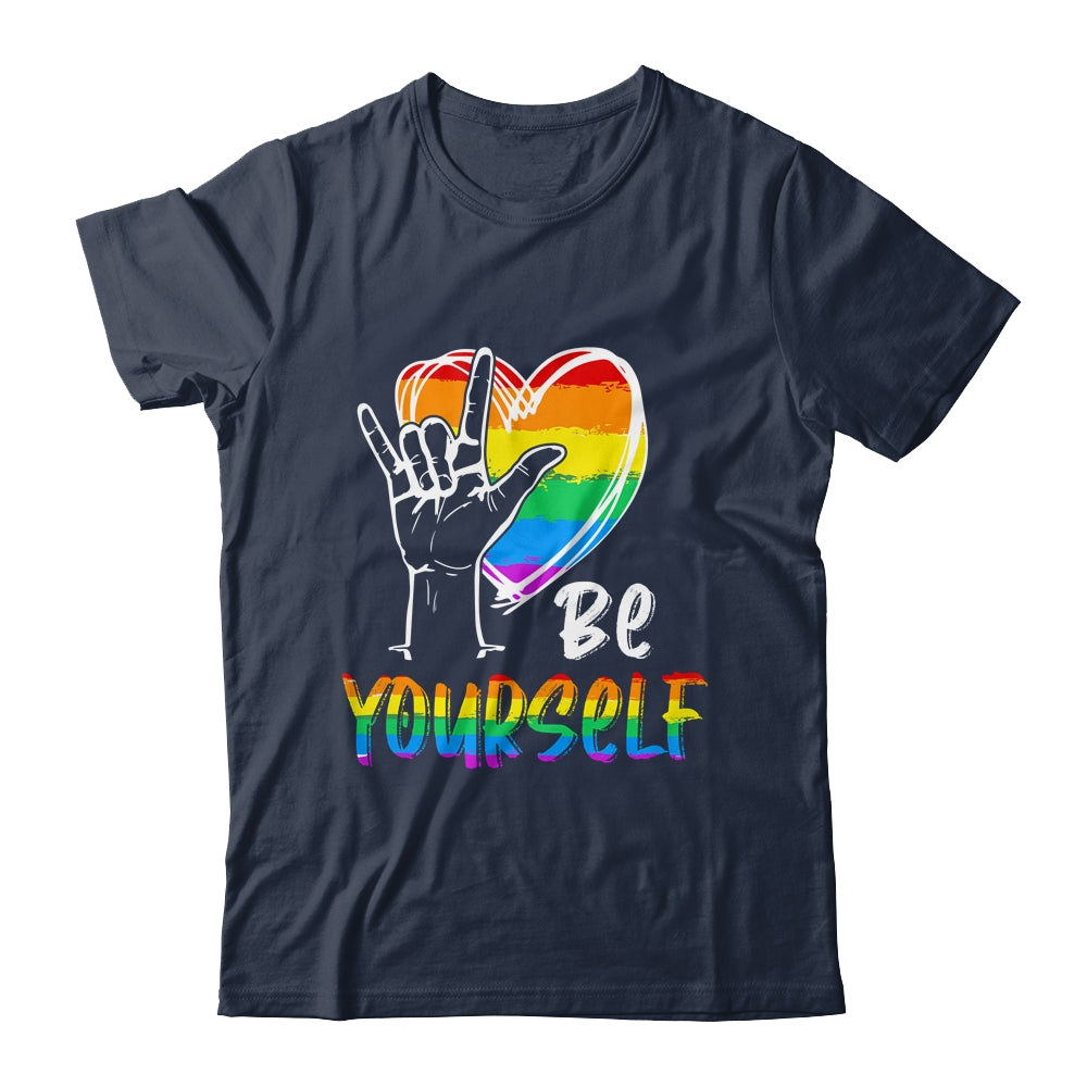 Be Yourself Lovely LGBT Gay Pride Lesbian Gays Love Shirt & Tank Top | siriusteestore