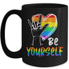 Be Yourself Lovely LGBT Gay Pride Lesbian Gays Love Mug | siriusteestore