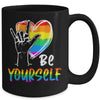 Be Yourself Lovely LGBT Gay Pride Lesbian Gays Love Mug | siriusteestore