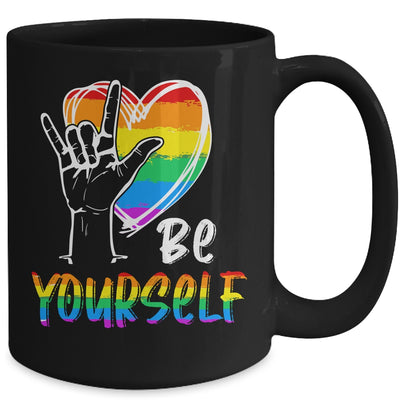 Be Yourself Lovely LGBT Gay Pride Lesbian Gays Love Mug | siriusteestore