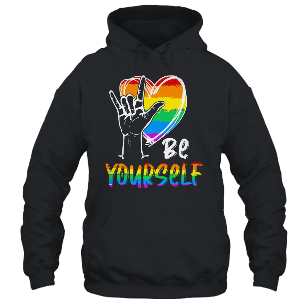 Be Yourself Lovely LGBT Gay Pride Lesbian Gays Love Shirt & Tank Top | siriusteestore