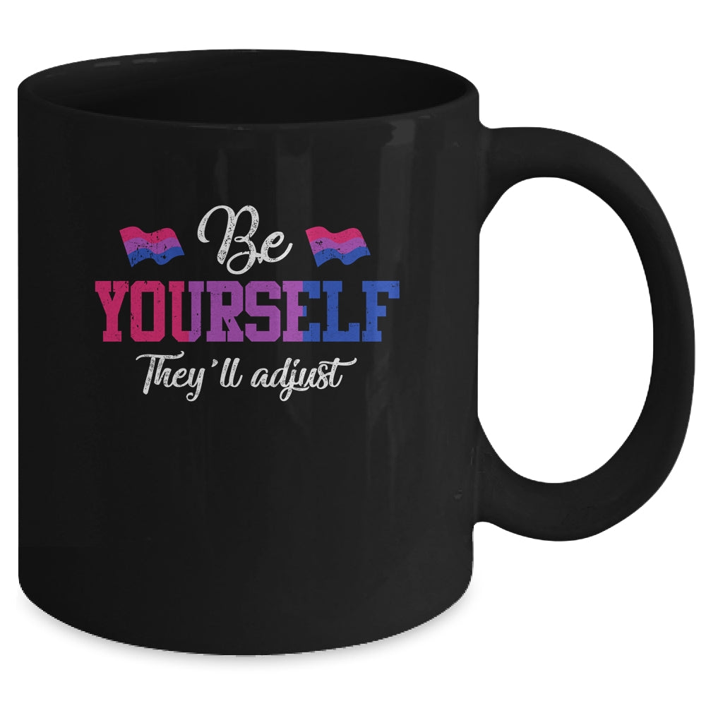 Be Yourself They'll Adjust LGBTQ Bisexual Flag Gay Pride Mug | siriusteestore