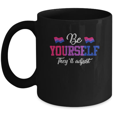 Be Yourself They'll Adjust LGBTQ Bisexual Flag Gay Pride Mug | siriusteestore