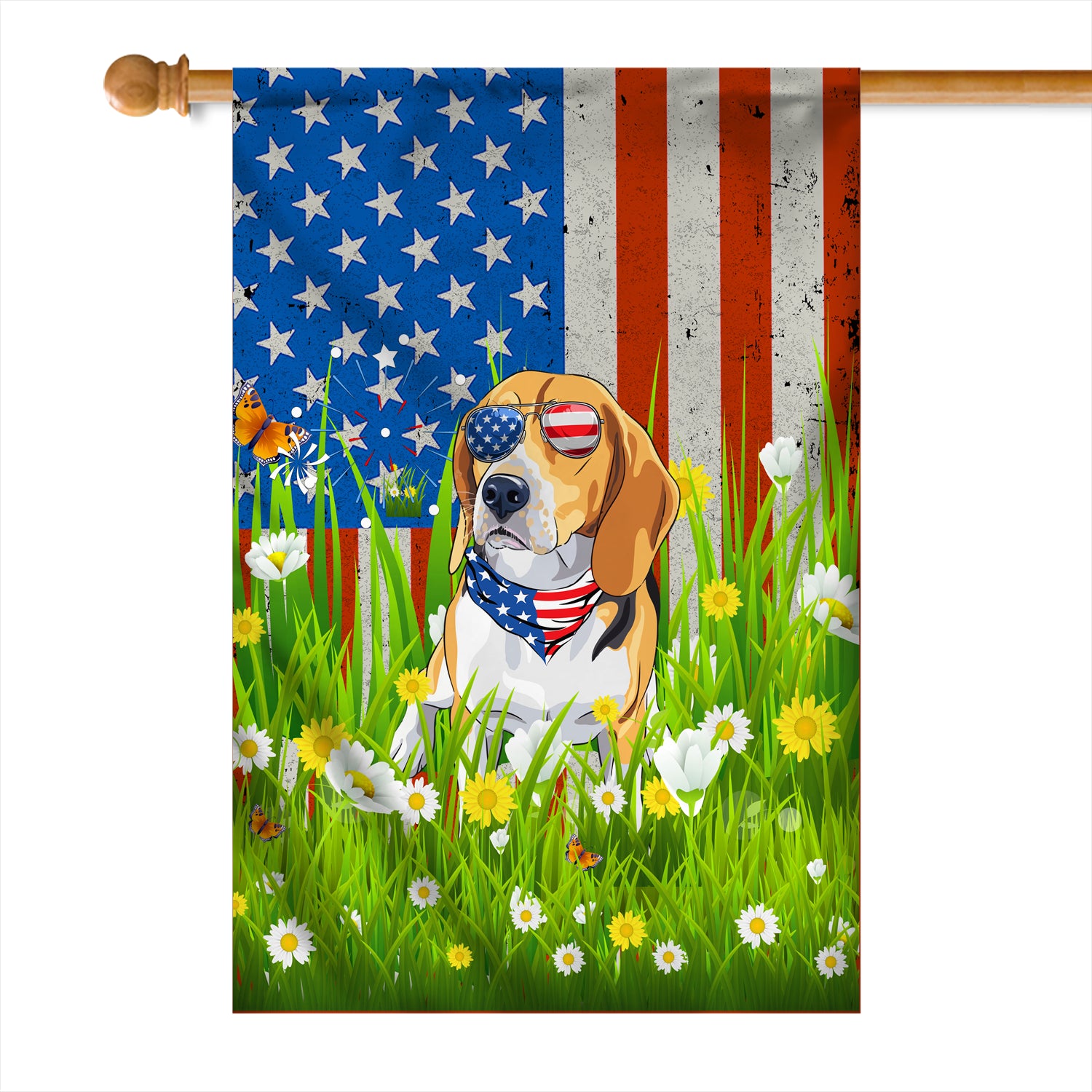 Beagle American USA Flag 4th of July Dog Lover On Independence Day | siriusteestore