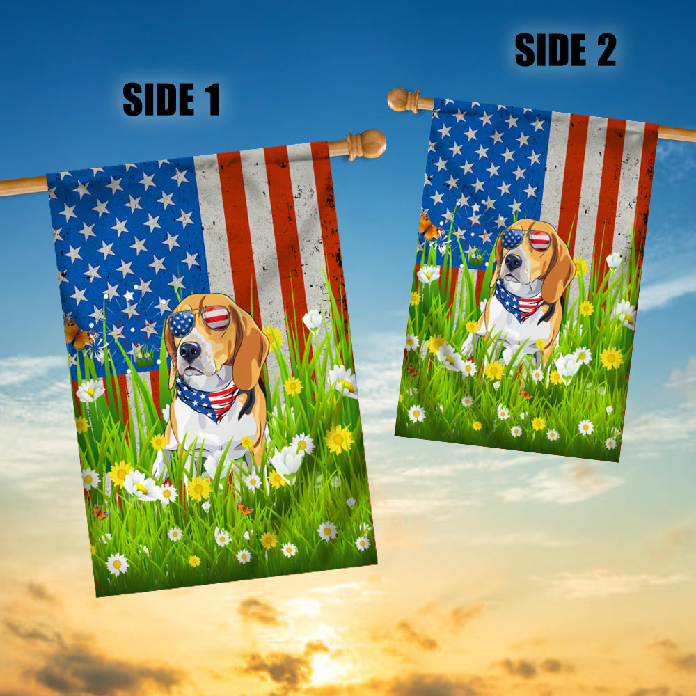 Beagle American USA Flag 4th of July Dog Lover On Independence Day | siriusteestore