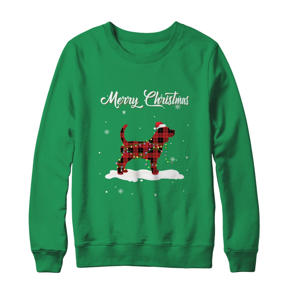 Beagle Christmas Red Plaid Dog Lover Pajama Family Gift Shirt & Sweatshirt | siriusteestore