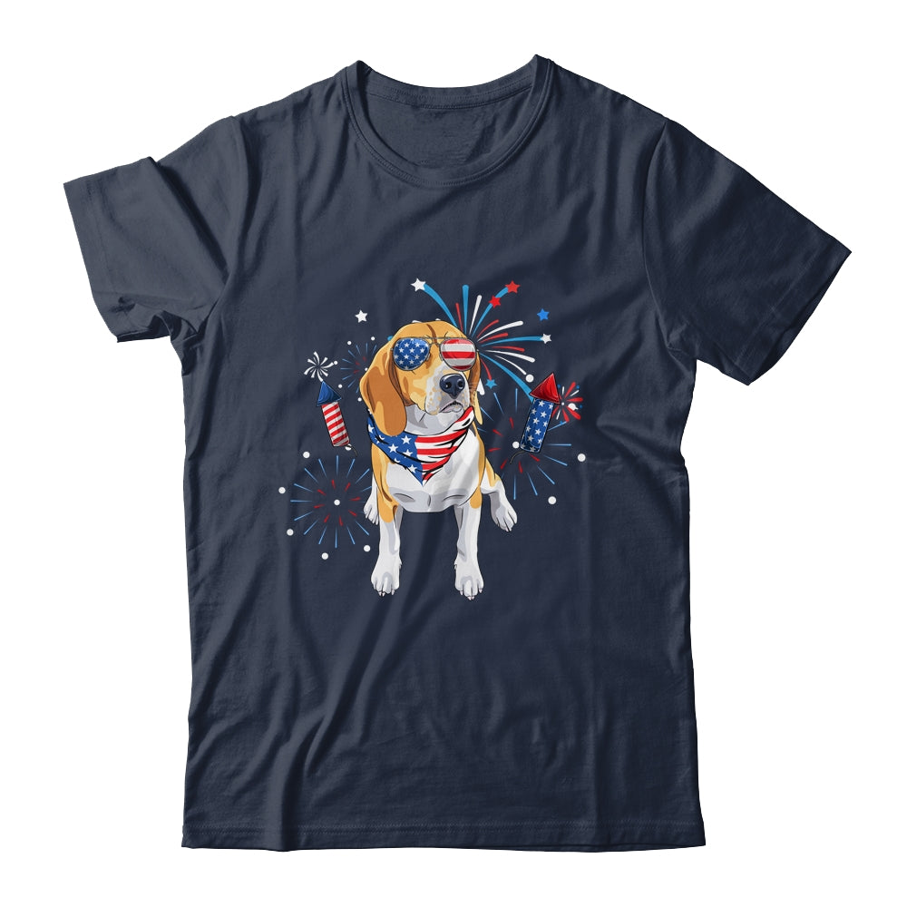 Beagle Dog American USA Flag 4th of July Men women Lover Shirt & Tank Top | siriusteestore
