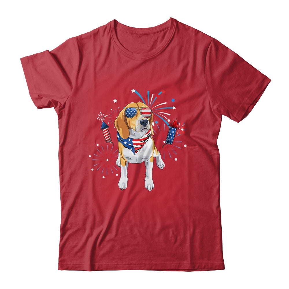 Beagle Dog American USA Flag 4th of July Men women Lover Shirt & Tank Top | siriusteestore