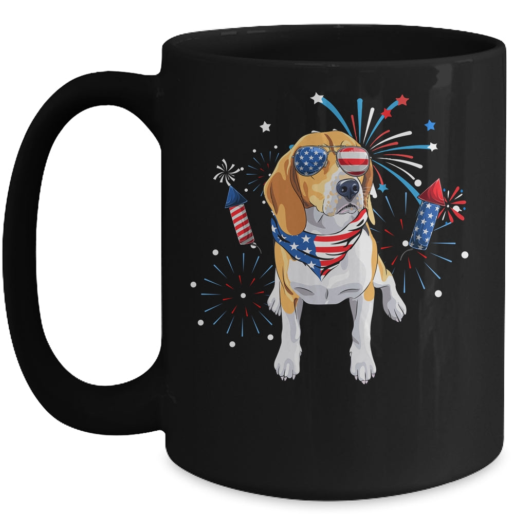 Beagle Dog American USA Flag 4th of July Men women Lover Mug | siriusteestore