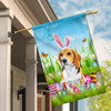 Beagle Happy Easter Day Holiday Flag Funny Dog Dog Wear Bunny Ears Headband Cute for Home Decor | siriusteestore