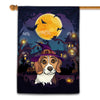 Beagle Witch Halloween Flag Castle Background For Dog Lover Home | siriusteestore