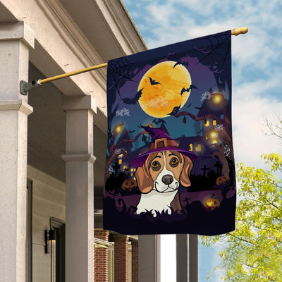 Beagle Witch Halloween Flag Castle Background For Dog Lover Home | siriusteestore