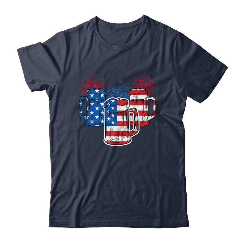 Beer American Flag 4th Of July Men Women Merica USA Shirt & Tank Top | Siriustee.com