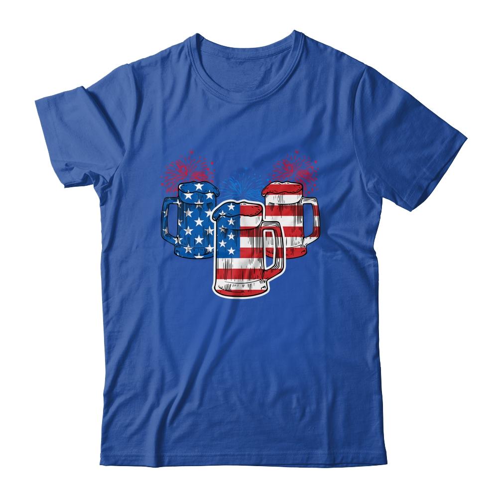 Beer American Flag 4th Of July Men Women Merica USA Shirt & Tank Top | Siriustee.com
