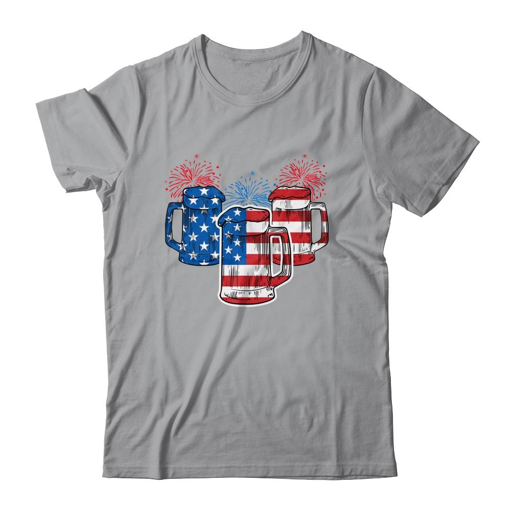 Beer American Flag 4th Of July Men Women Merica USA Shirt & Tank Top | Siriustee.com