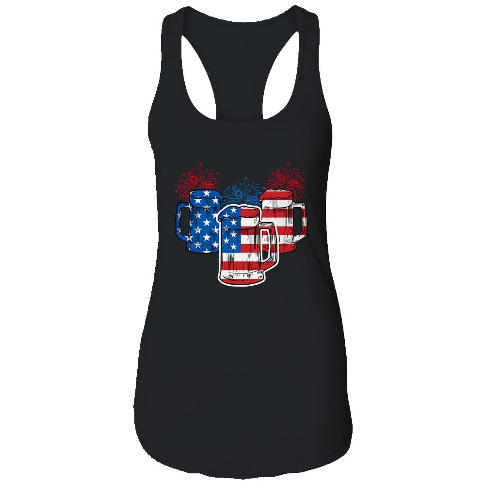 Beer American Flag 4th Of July Men Women Merica USA Shirt & Tank Top | Siriustee.com