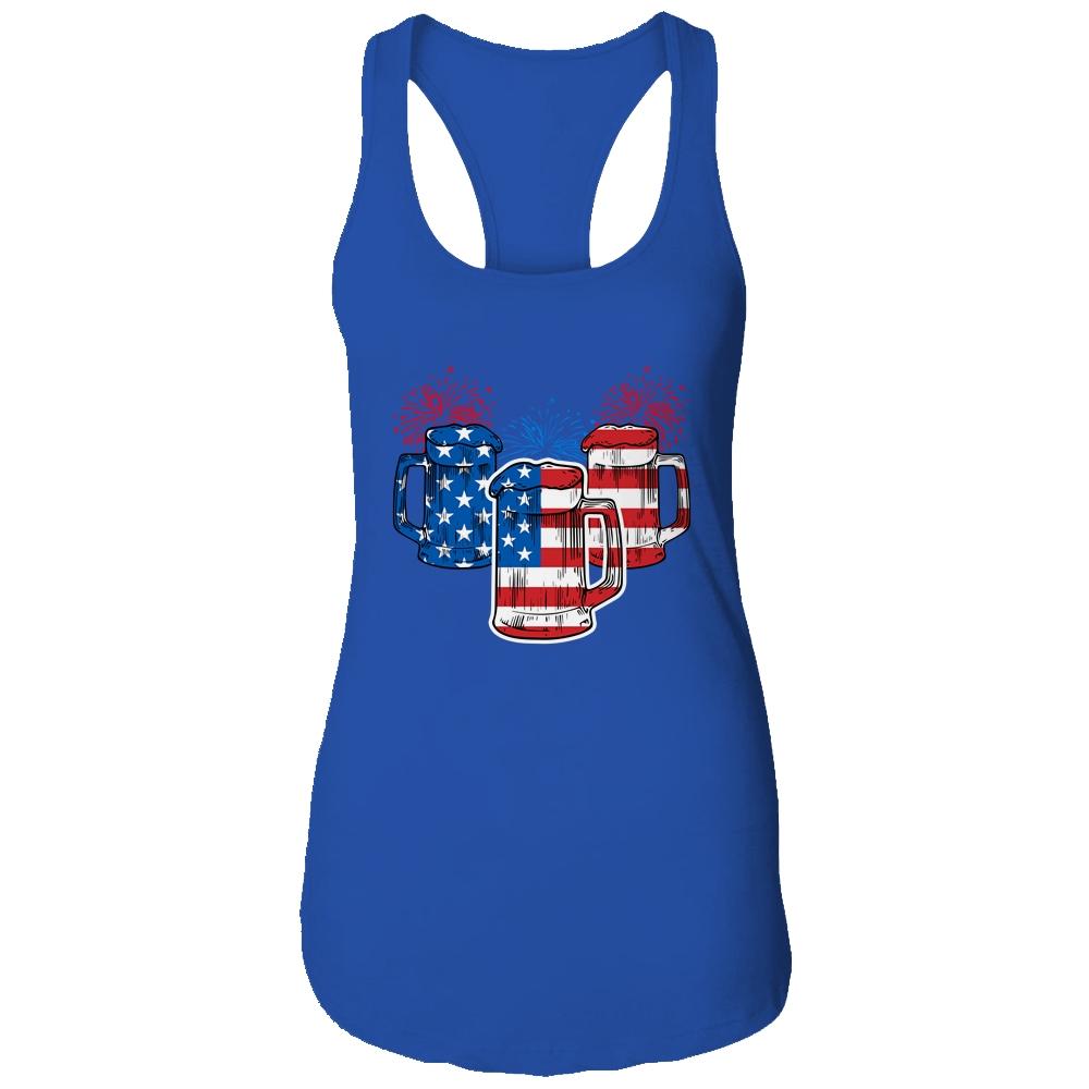 Beer American Flag 4th Of July Men Women Merica USA Shirt & Tank Top | Siriustee.com