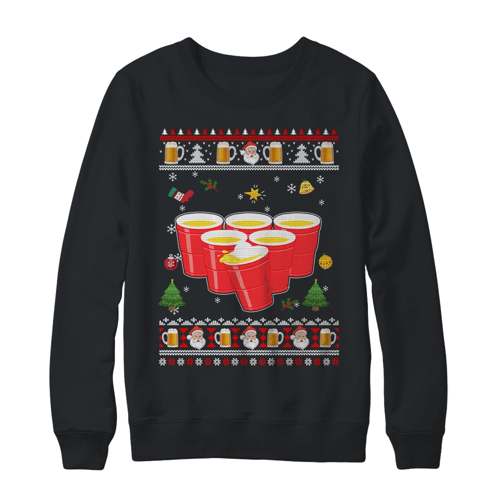 Beer Pong Drinking Game Ugly Christmas Sweater Funny Gift Shirt & Sweatshirt | siriusteestore