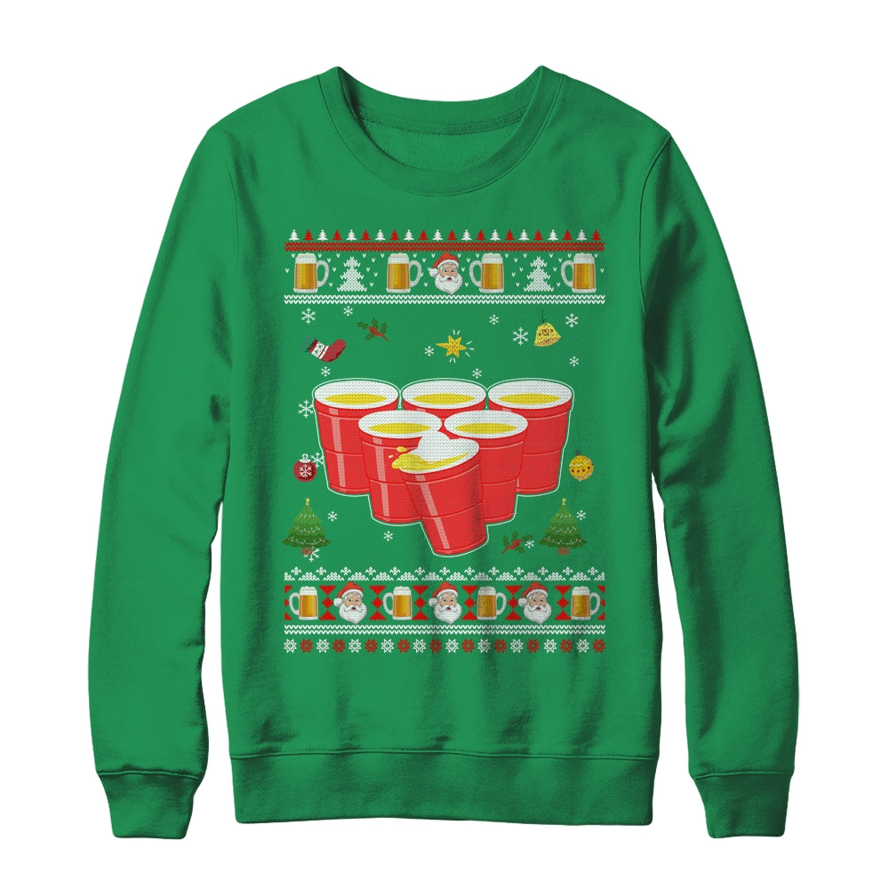 Beer Pong Drinking Game Ugly Christmas Sweater Funny Gift Shirt & Sweatshirt | siriusteestore