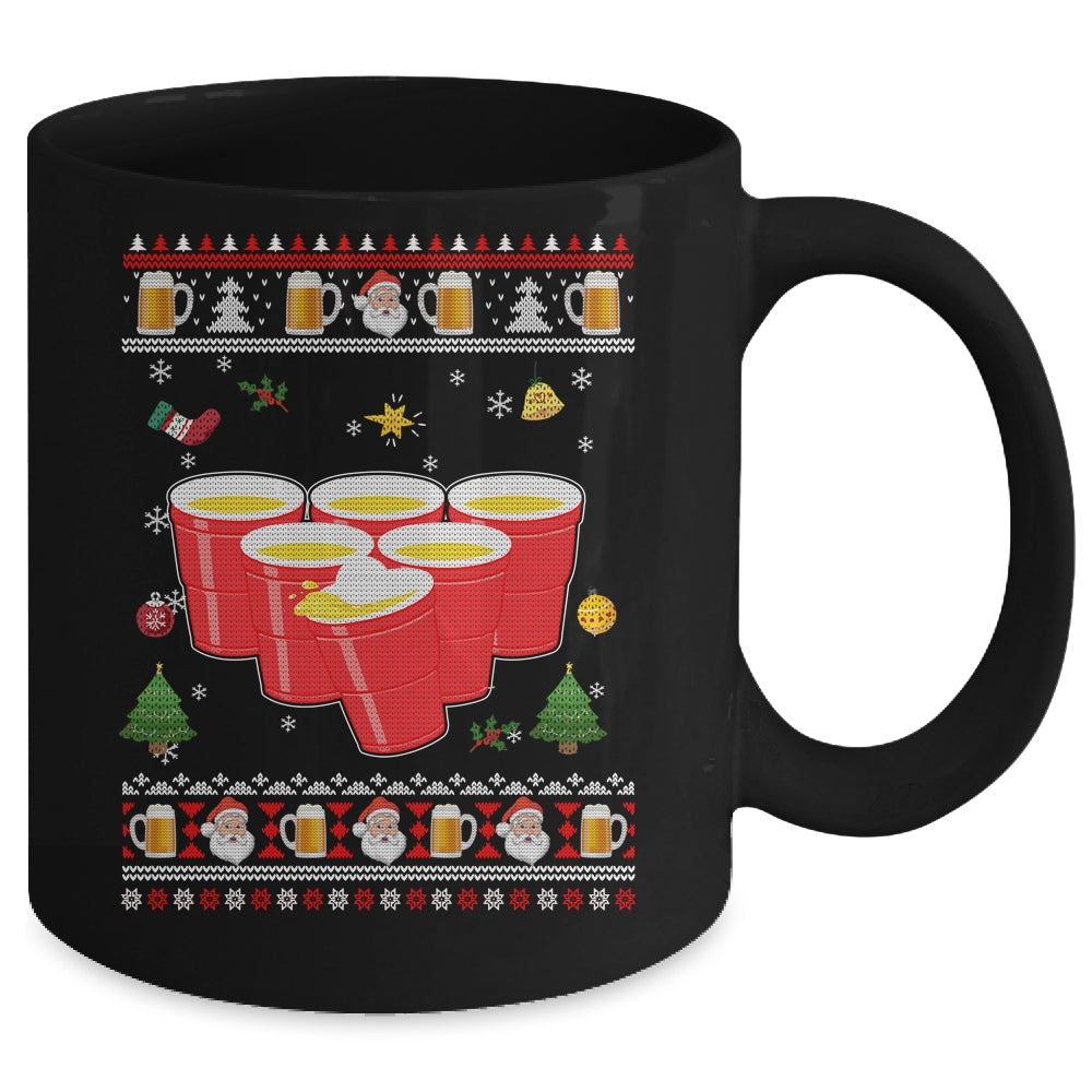 Beer Pong Drinking Game Ugly Christmas Sweater Funny Gift Mug | siriusteestore