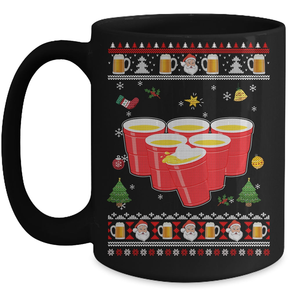Beer Pong Drinking Game Ugly Christmas Sweater Funny Gift Mug | siriusteestore