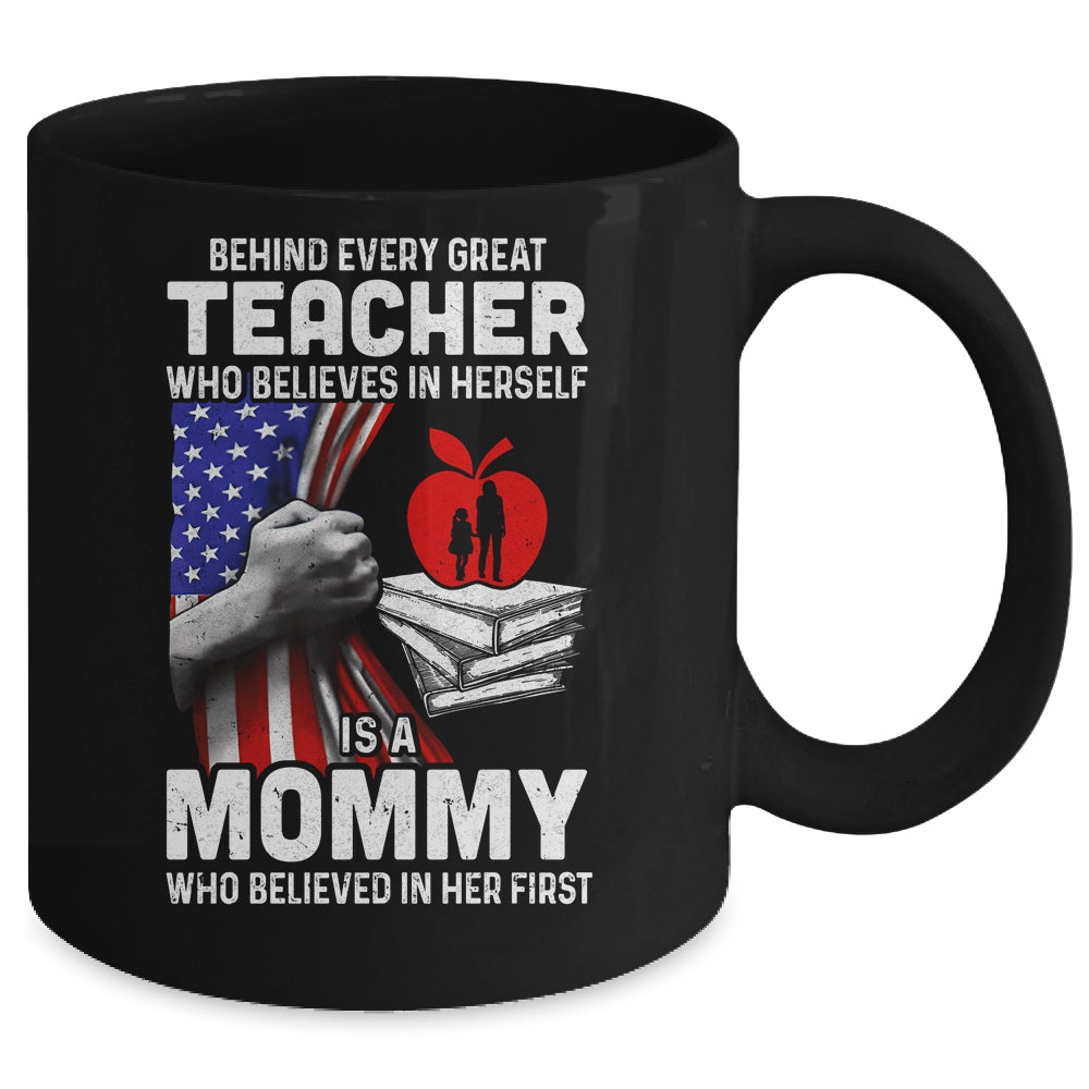 Behind Every Great Teacher Is A Great Dad July Of 4th Mug | siriusteestore
