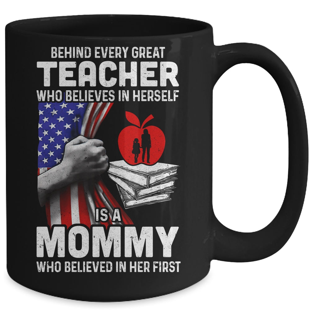 Behind Every Great Teacher Is A Great Dad July Of 4th Mug | siriusteestore