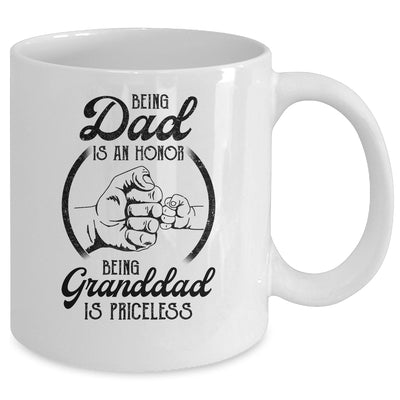 Being Dad Is An Honor Being Granddad Is Priceless Vintage Mug | siriusteestore
