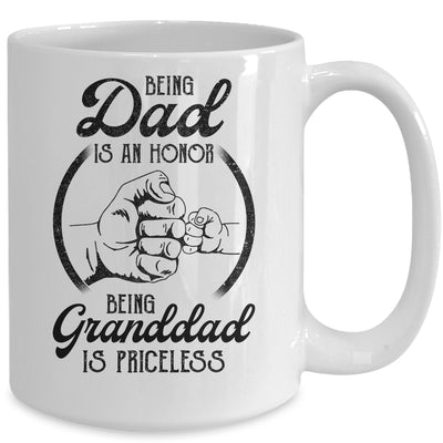 Being Dad Is An Honor Being Granddad Is Priceless Vintage Mug | siriusteestore