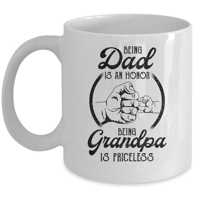 Being Dad Is An Honor Being Grandpa Is Priceless Vintage Mug | siriusteestore