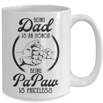 Being Dad Is An Honor Being PaPaw Is Priceless Vintage Mug | siriusteestore