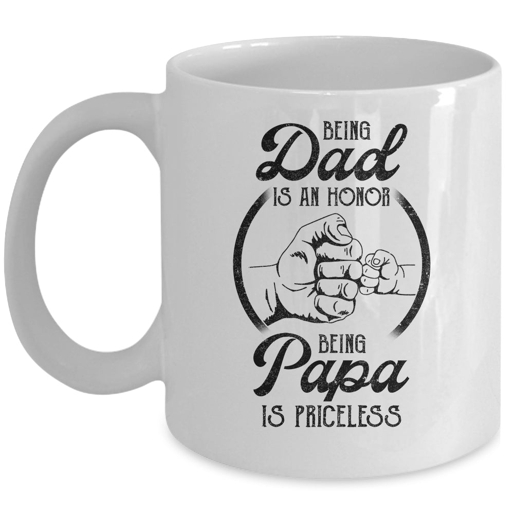 Being Dad Is An Honor Being Papa Is Priceless Vintage Mug | siriusteestore