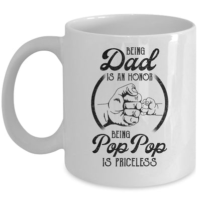 Being Dad Is An Honor Being Pop Pop Is Priceless Vintage Mug | siriusteestore