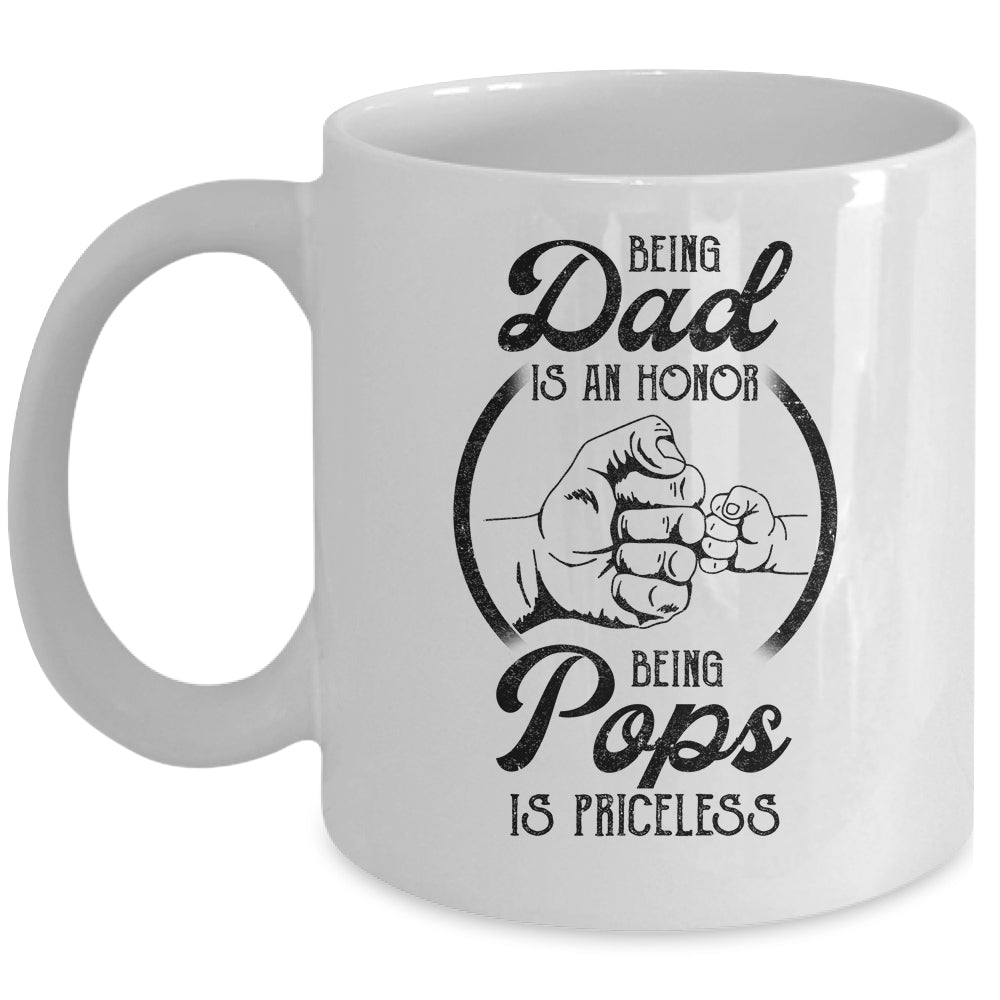 Being Dad Is An Honor Being Pops Is Priceless Vintage Mug | siriusteestore