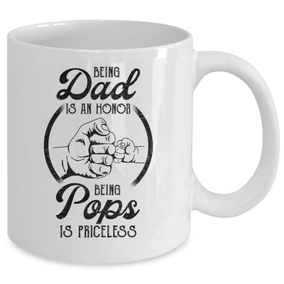 Being Dad Is An Honor Being Pops Is Priceless Vintage Mug | siriusteestore