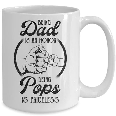 Being Dad Is An Honor Being Pops Is Priceless Vintage Mug | siriusteestore