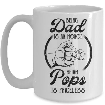Being Dad Is An Honor Being Pops Is Priceless Vintage Mug | siriusteestore