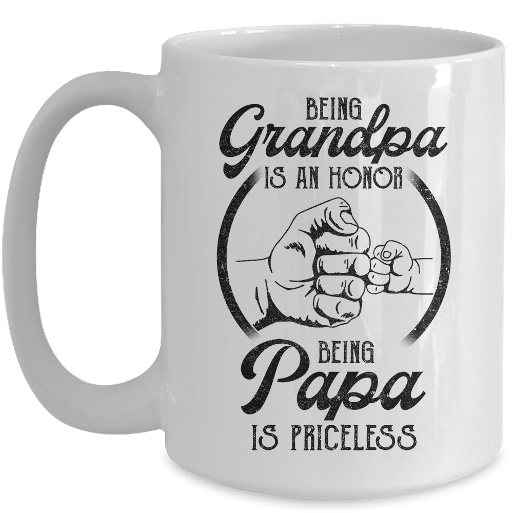 Being Grandpa Is An Honor Being Papa Is Priceless Father Day Mug | siriusteestore