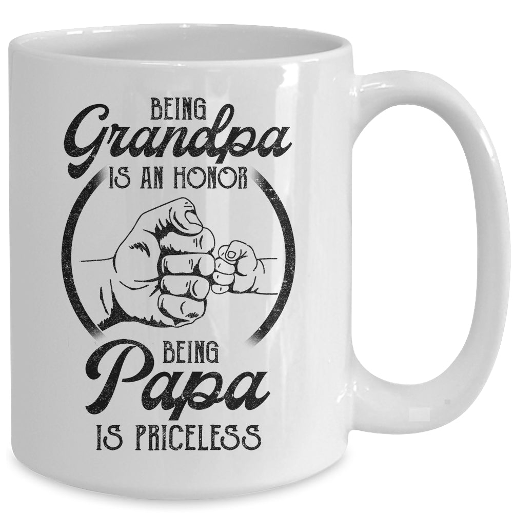 Being Grandpa Is An Honor Being Papa Is Priceless Father Day Mug | siriusteestore