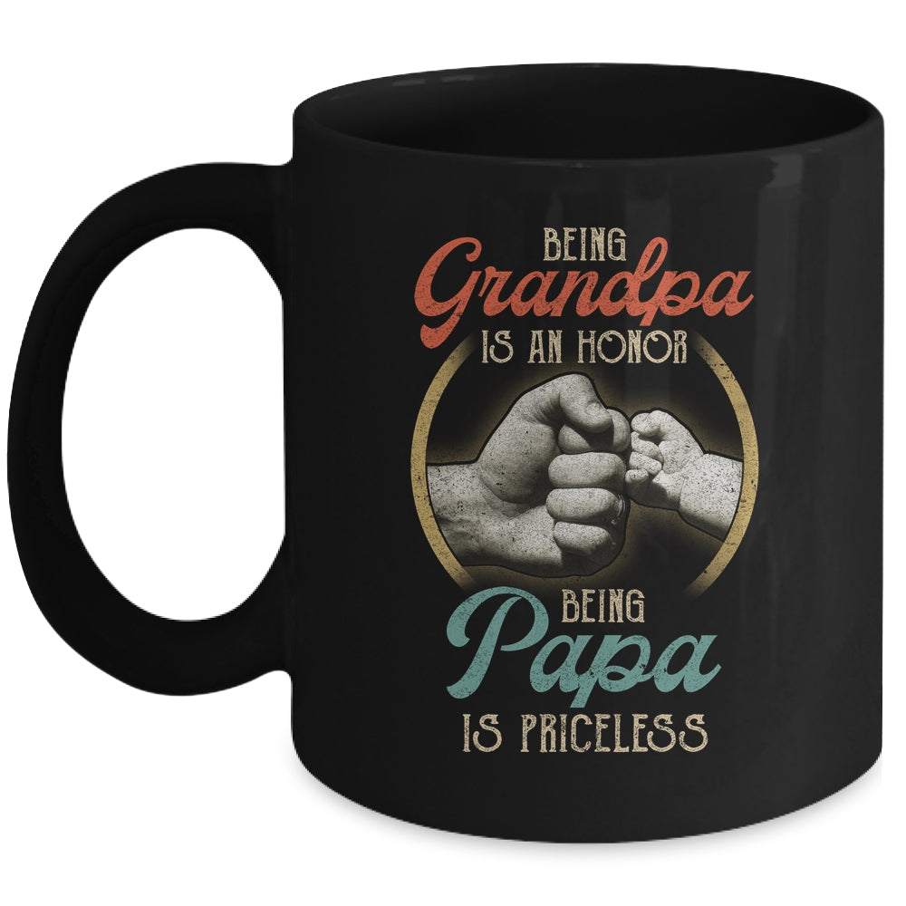Being Grandpa Is An Honor Being Papa Is Priceless Vintage Mug | siriusteestore