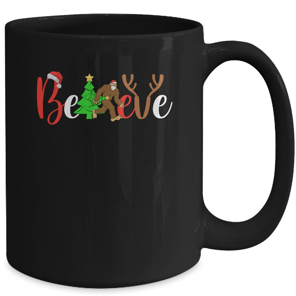 Believe Bigfoot Sasquatch In Mask Christmas Quarantine Gift Mug | siriusteestore